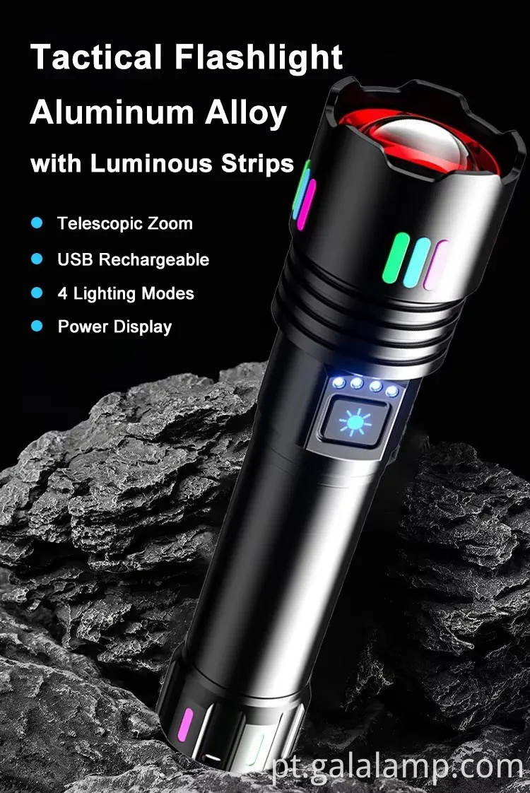 Lanterna a laser branca, iluminação à prova d'água forte, carregamento multifuncional